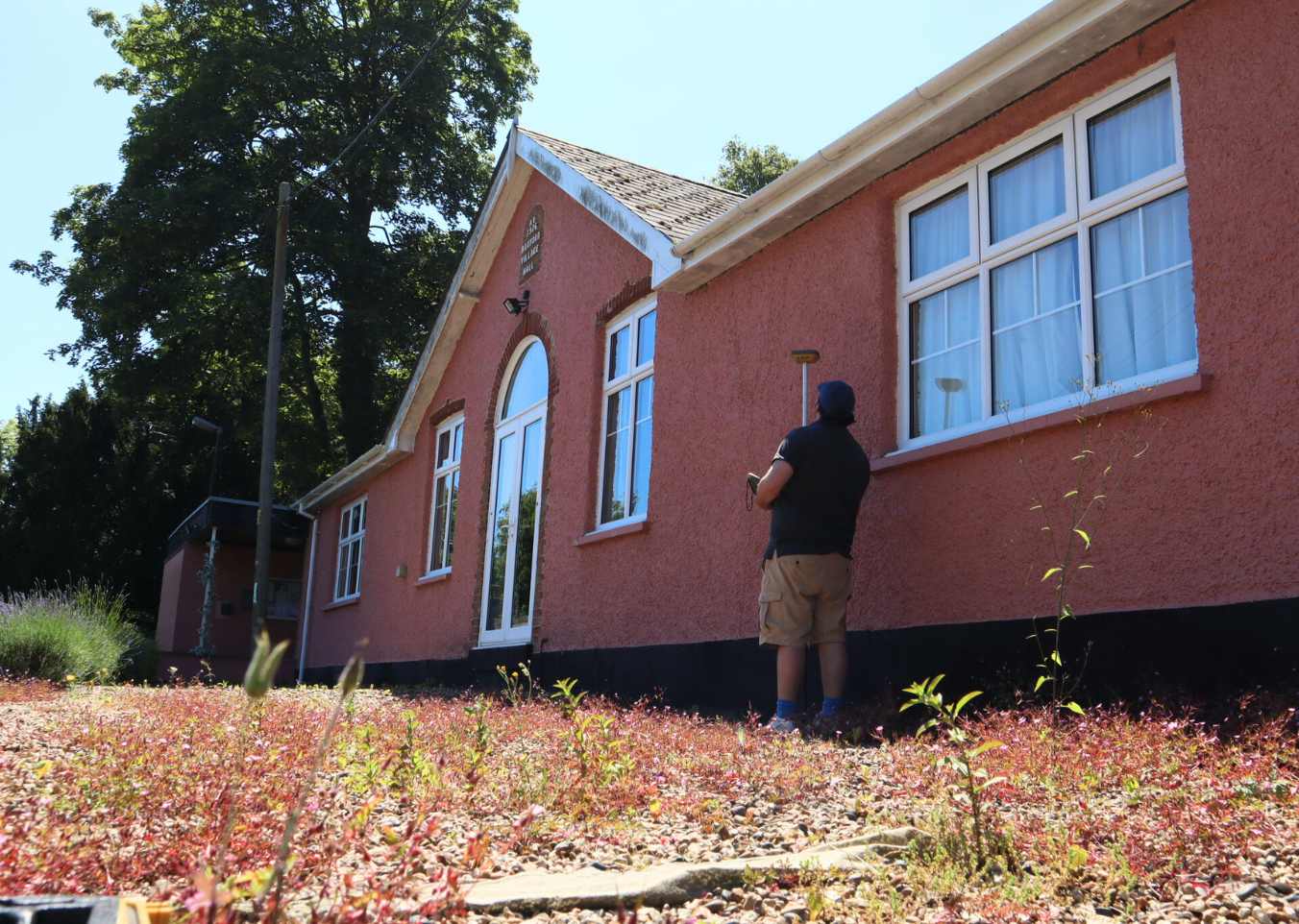 surveying a site for a rain garden