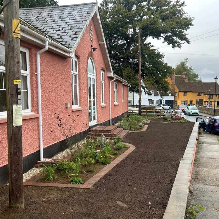 side shot of SuDS garden