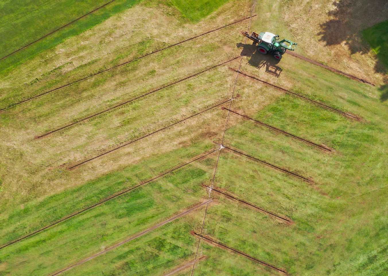 sports drainage channels on a golf course
