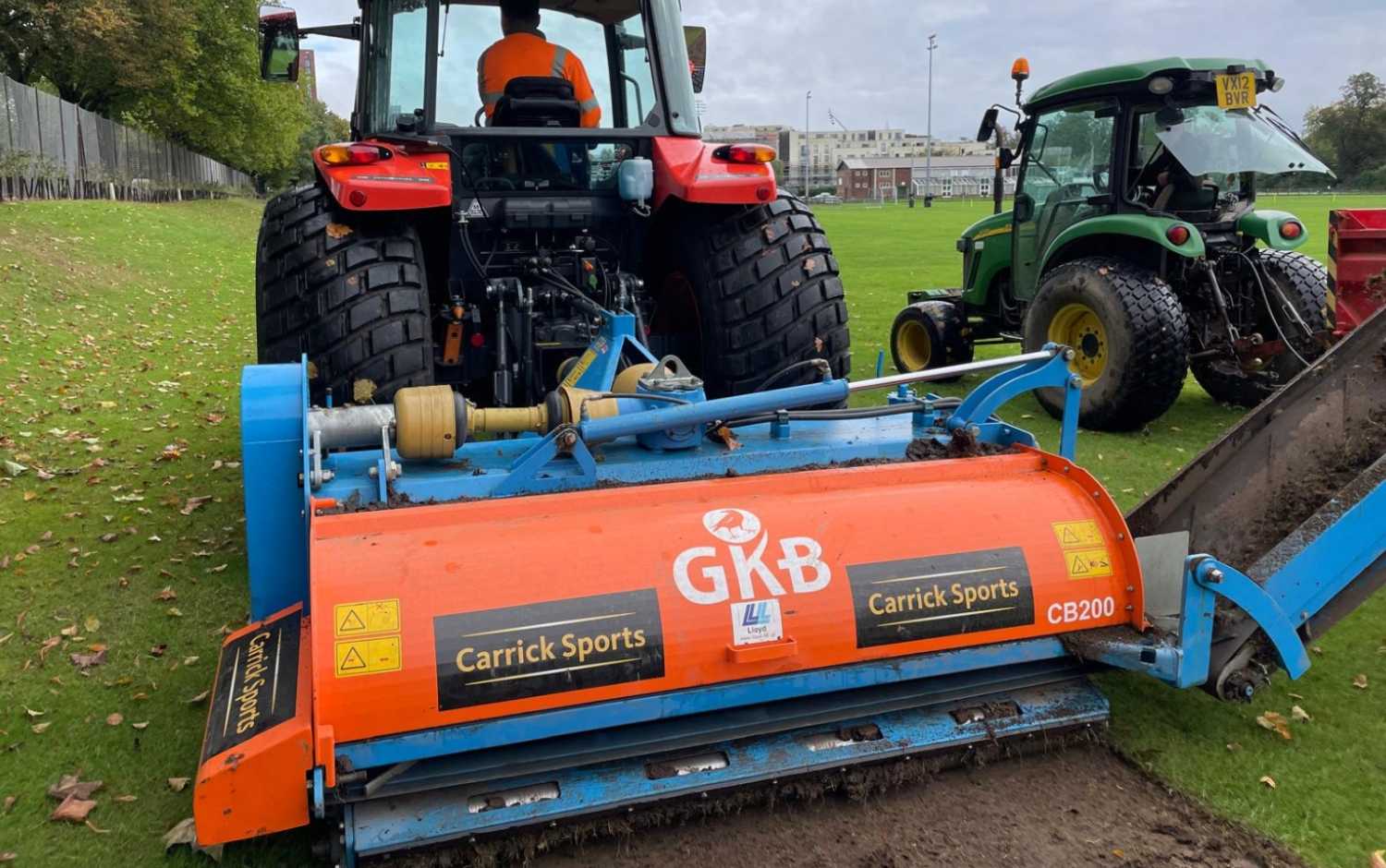 tennis court construction being carried out