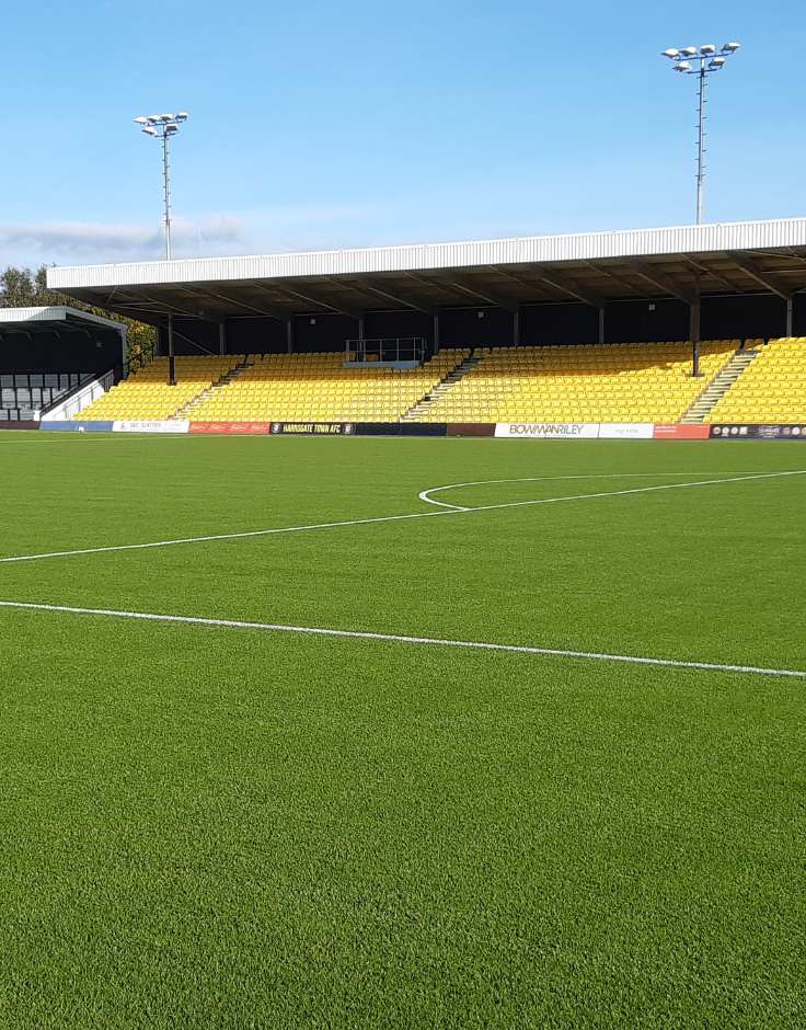 completed football pitch build job at stadium