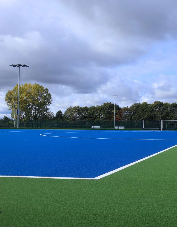 completed artificial hockey pitch in school