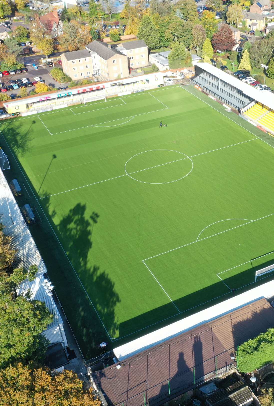 completed football pitch construction