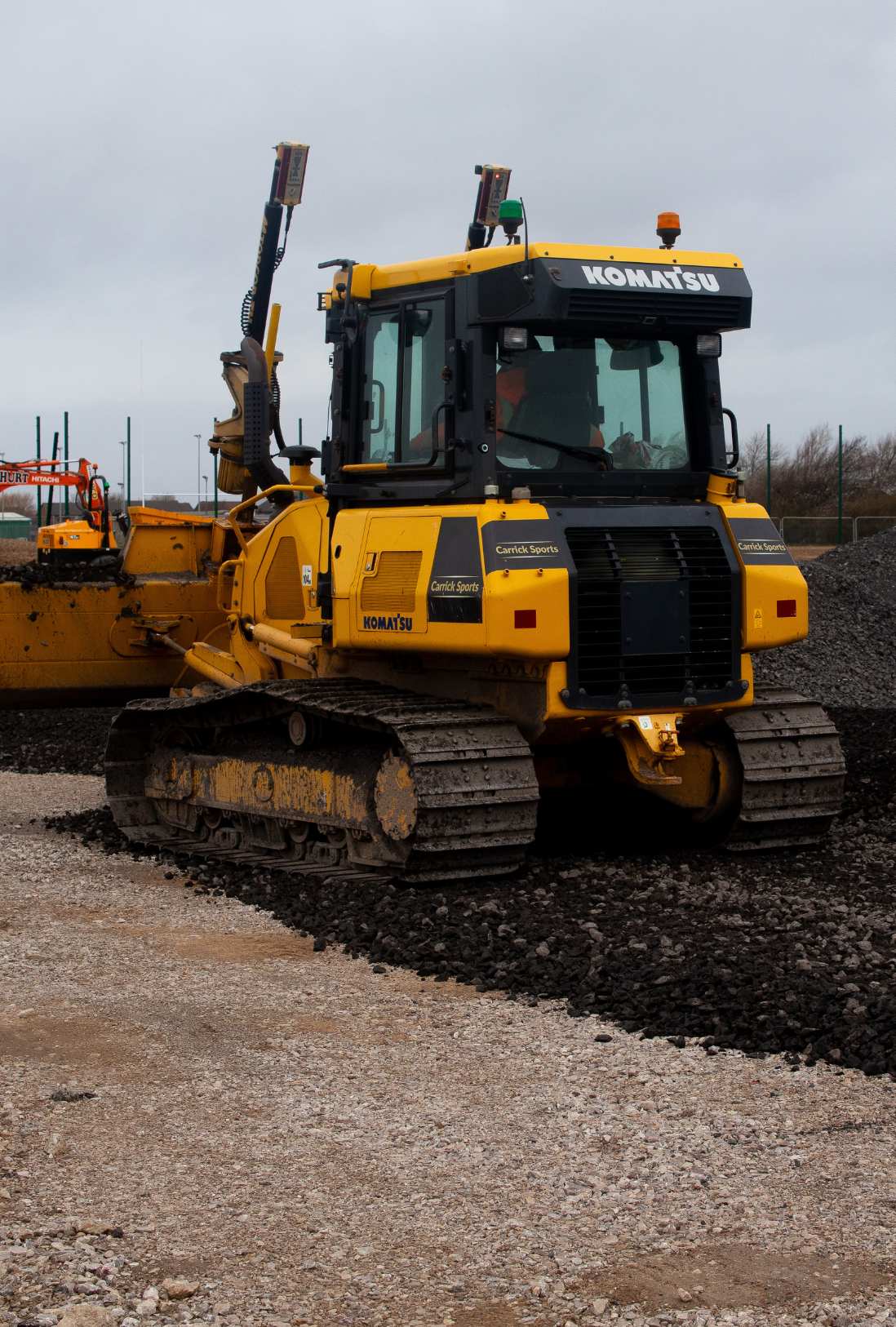 sports infrastucture machinery on site