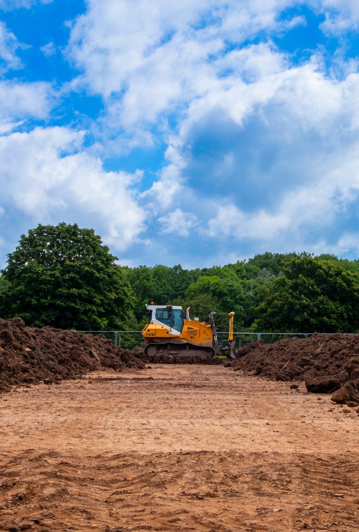 sports pitch construction site