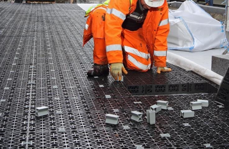 installation of permavoid for a SuDS feature