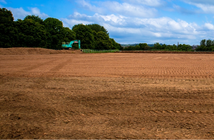 earthworks of a build project underway