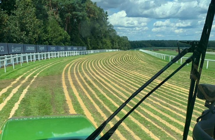 equestrian arena construction view from tractor
