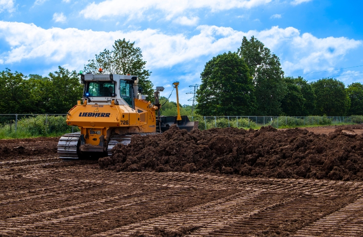 digging of earthworks at a building site