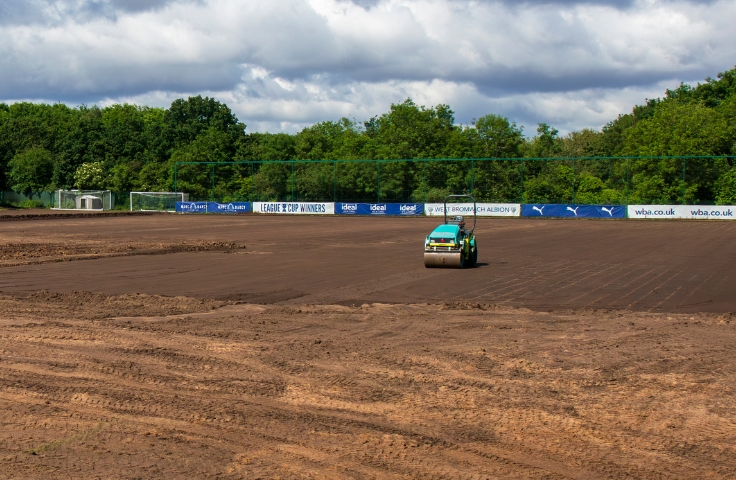 top soil of project being flattened out