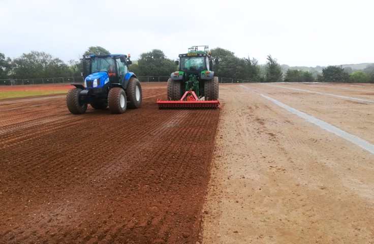 earthworks of pitch being flattened