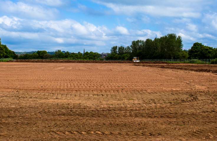 site of pitch being levelled