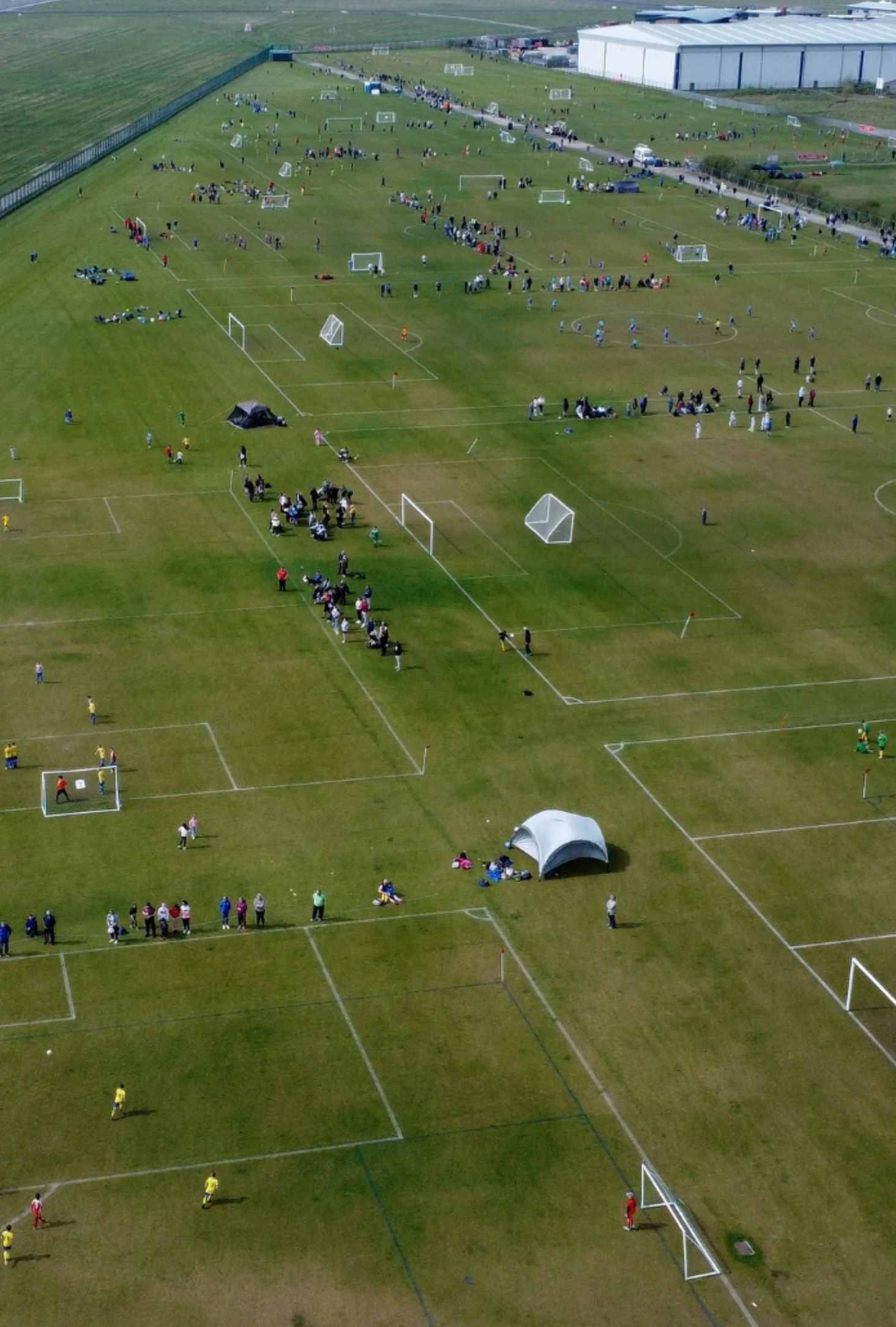 drone shot of games area