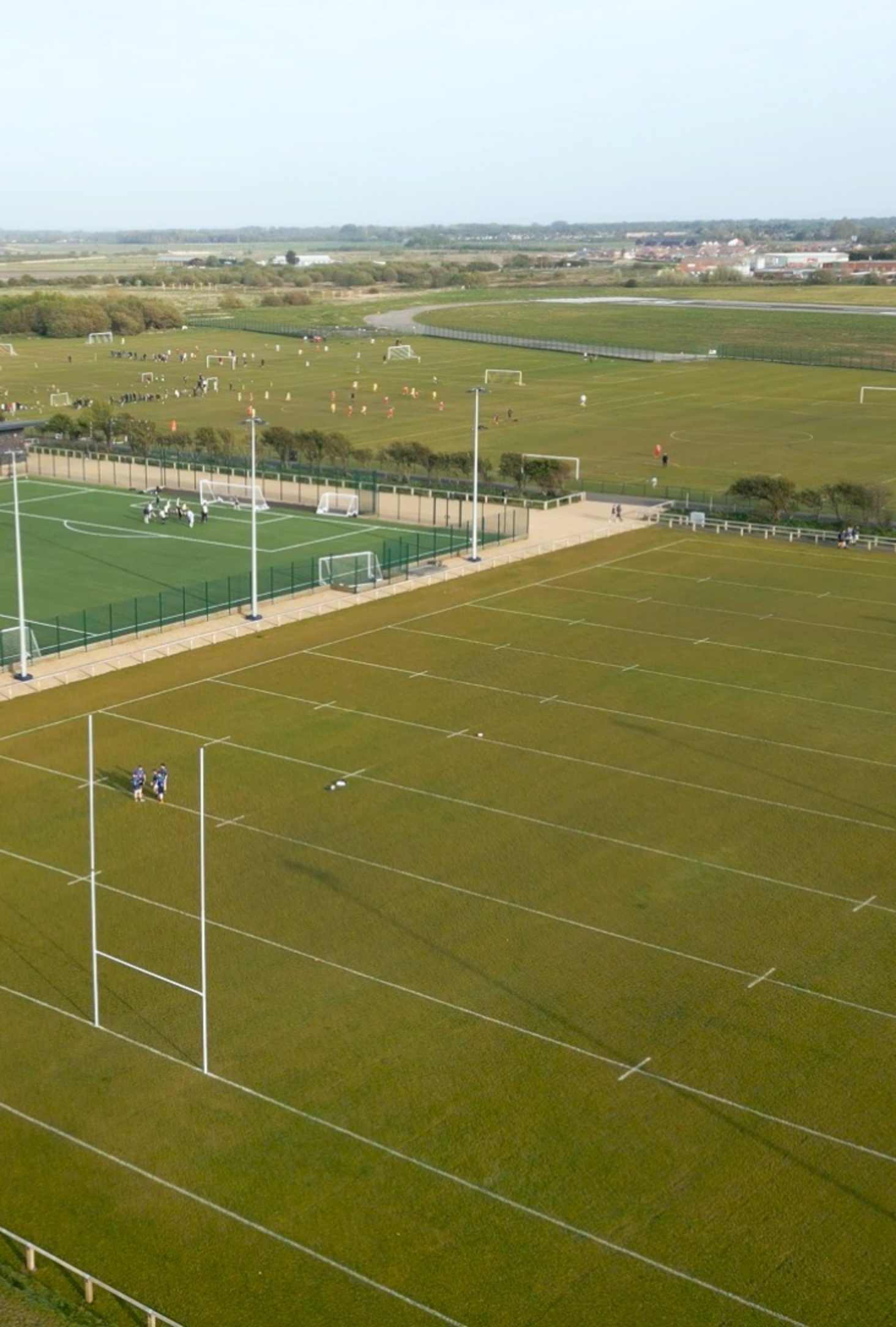 completed rugby pitch construction