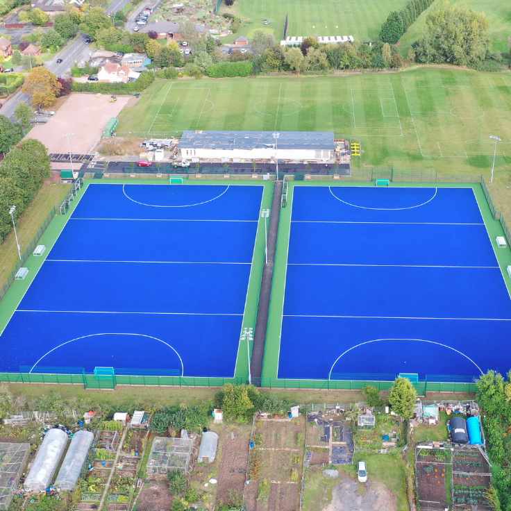 drone shot of completed hockey pitches